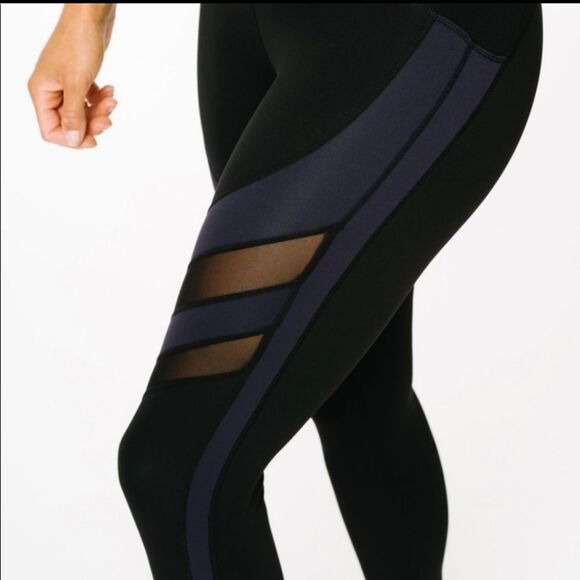 Zyia Black Mesh Luxe Leggings - Picture 1 of 9
